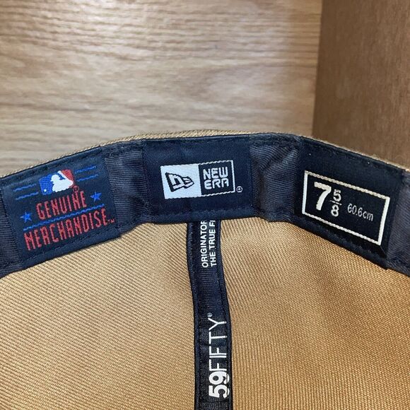 MIlwaukee Brewers New Era Fitted Hat Mens Size 7 5/8 Brown MLB Baseball Cap Rare - Picture 14 of 14